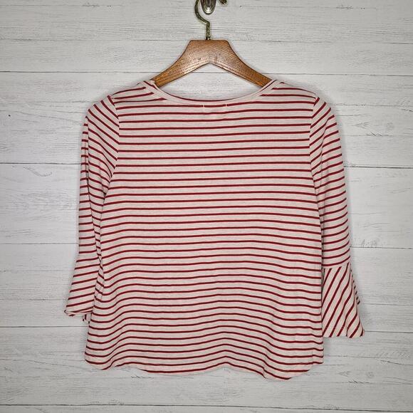 Anthropologie Red Celine Striped Top Size Medium - Picture 3 of 12